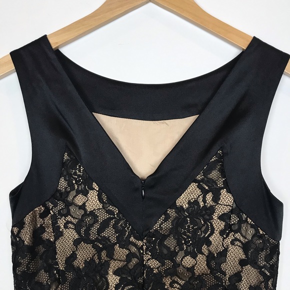 NEW! Bebe Black Lace Satin & Silk Overlay Mini Shift Dress - Picture 5 of 7